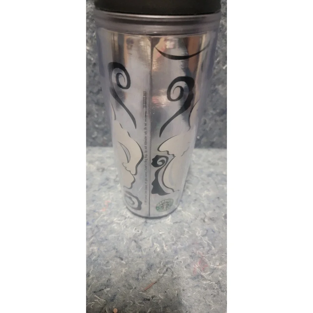 Starbucks Vintage 2005 Halloween Ghosts Booooo Tumbler‎ Sliver/White/Black 16oz